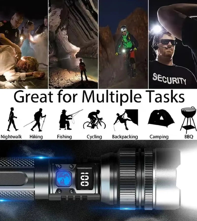 StormBeam Rechargeable Flashlight with Telescoping Zoom