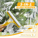 Spray-Scrub-Squeegee All-in-One — Streak-Free Glass in One Swipe