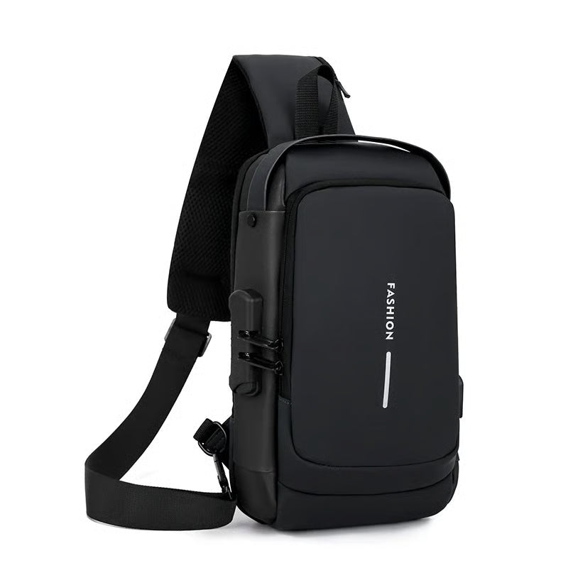Anti-Theft Sling Bag with Blocking Password Lock - Water-Resistant Crossbody Shoulder Bag, Adjustable Strap, Durable Nylon, Multi-Pocket