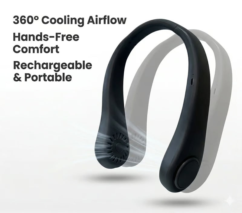 Wearable Neck Fan | Soft Airflow | Outdoor & Travel Cooling