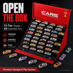 48 Mini Pull-Back Cars with Built-In Garage Set