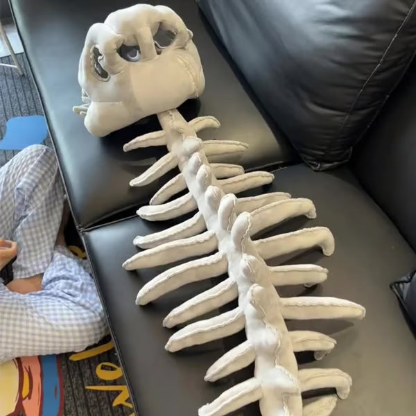 Dinosaur Skeleton Plush Costume Wearable Soft Fossil Outfit for Kids & Adults