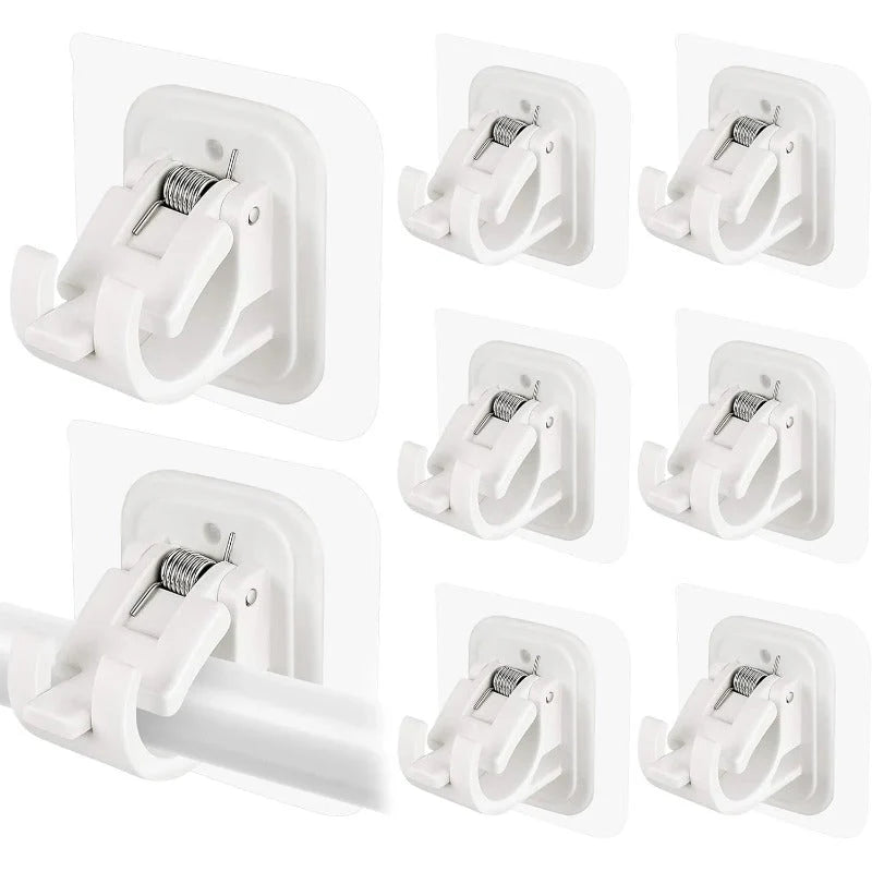 Nail-Free Adjustable Curtain Rod Bracket Holders – Drill-Free & Wall-Safe