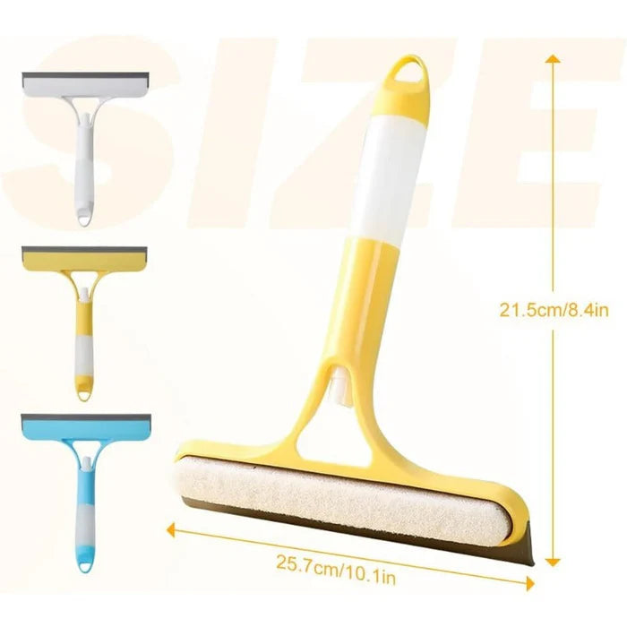 Spray-Scrub-Squeegee All-in-One — Streak-Free Glass in One Swipe
