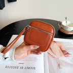 Square Leather Mini Card Wallet Coin Pursec