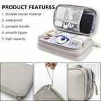 Travel Cable Organizer Pouch, Double Layers All-in-One Storage Bag for Cord