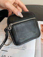 Square Leather Mini Card Wallet Coin Pursec