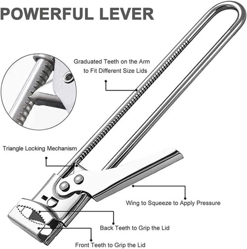 Adjustable Stainless Steel Jar & Bottle Opener