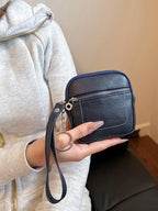 Square Leather Mini Card Wallet Coin Pursec