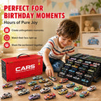 48 Mini Pull-Back Cars with Built-In Garage Set