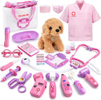 Meland Toy Doctor Kit for Girls, Pretend Play Medical Doctor Set with Cute Dog Plush
