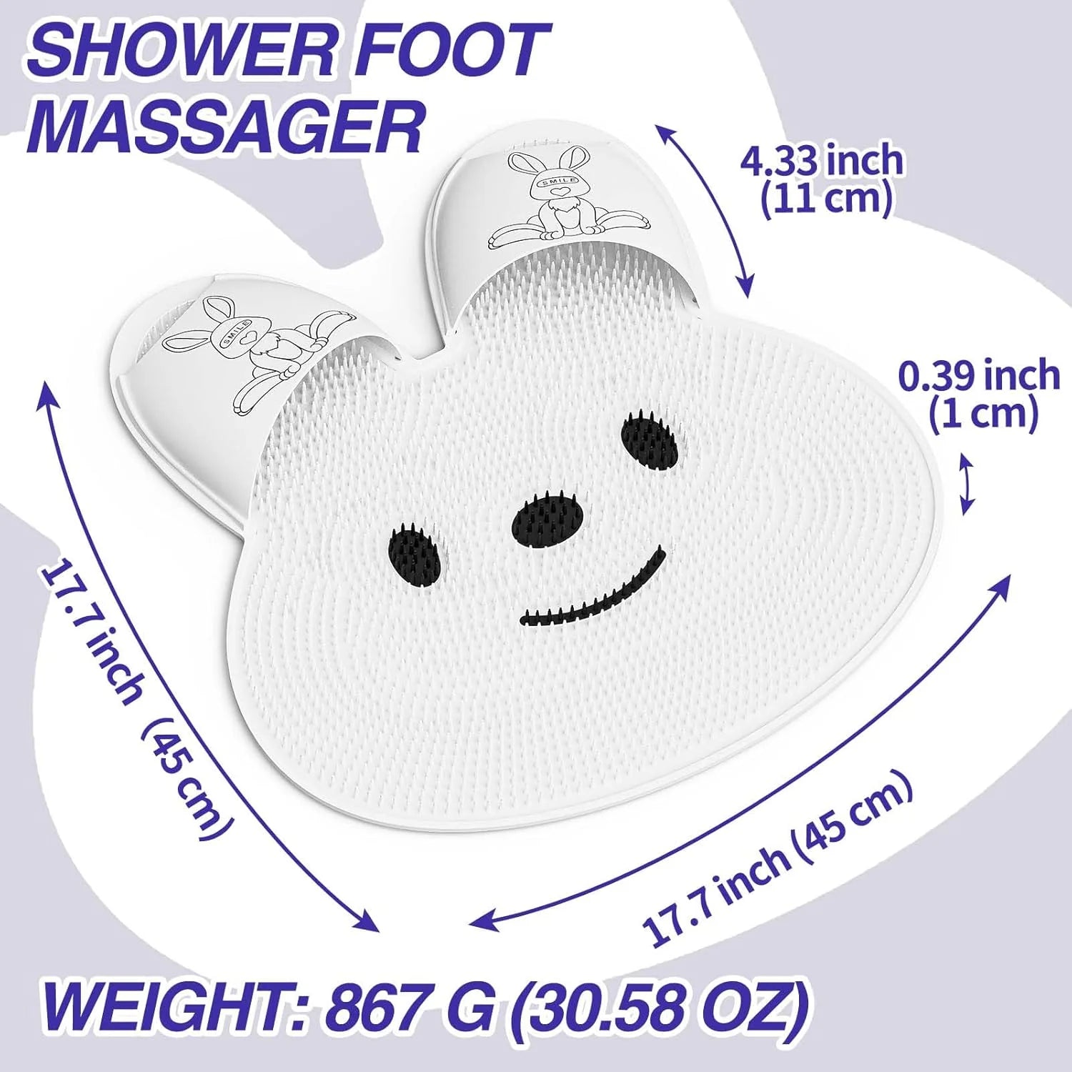 Rabbit-Shaped Silicone Foot Scrubber Mat