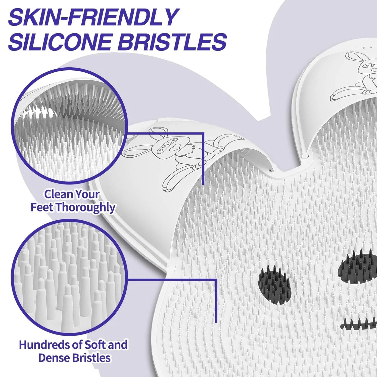 Rabbit-Shaped Silicone Foot Scrubber Mat