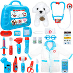 Meland Toy Doctor Kit for Girls, Pretend Play Medical Doctor Set with Cute Dog Plush