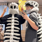 Dinosaur Skeleton Plush Costume Wearable Soft Fossil Outfit for Kids & Adults