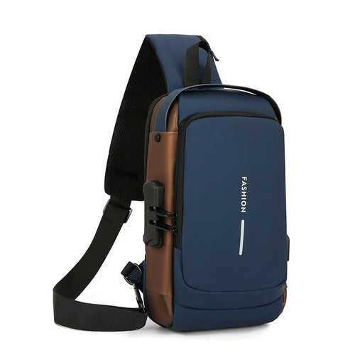 Anti-Theft Sling Bag with Blocking Password Lock - Water-Resistant Crossbody Shoulder Bag, Adjustable Strap, Durable Nylon, Multi-Pocket