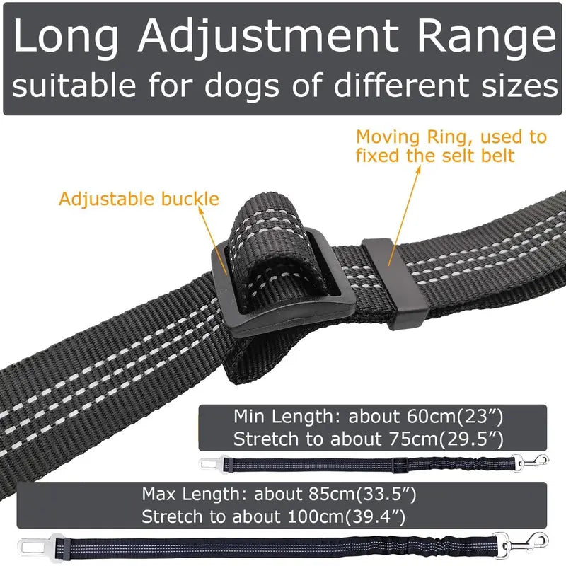Pet Seatbelts – Car Headrest Restraint, Adjustable Safety Leads