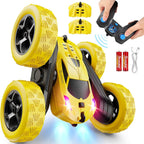 Remote Control Car, RC Cars Toys for Kids Ages 6-12, 4WD Stunt Car with LED Lights & 360° Flips,