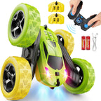 Remote Control Car, RC Cars Toys for Kids Ages 6-12, 4WD Stunt Car with LED Lights & 360° Flips,