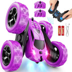 Remote Control Car, RC Cars Toys for Kids Ages 6-12, 4WD Stunt Car with LED Lights & 360° Flips,
