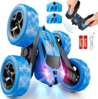 Remote Control Car, RC Cars Toys for Kids Ages 6-12, 4WD Stunt Car with LED Lights & 360° Flips,