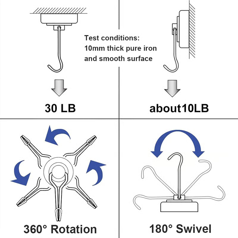 Swivel Swing Magnetic Hooks