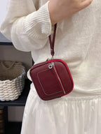 Square Leather Mini Card Wallet Coin Pursec