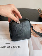 Square Leather Mini Card Wallet Coin Pursec