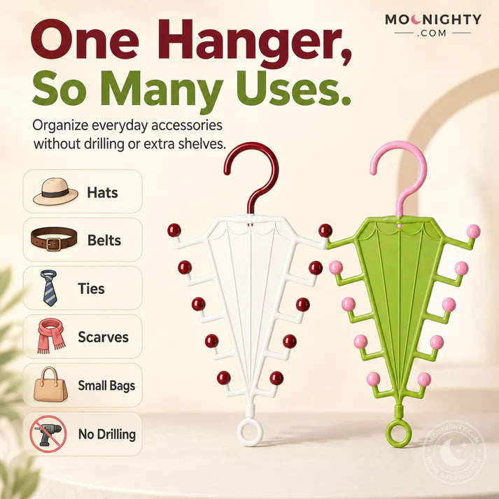 Multi-Functional V-Shaped Double Sided Hanger Storage Rack