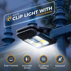 Solar clip light with motion sensor