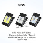 Solar clip light with motion sensor