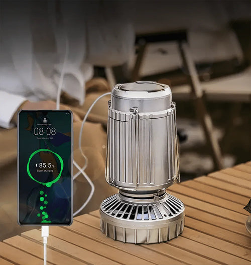 5-In-1 Portable LED Camping Lantern With Fan