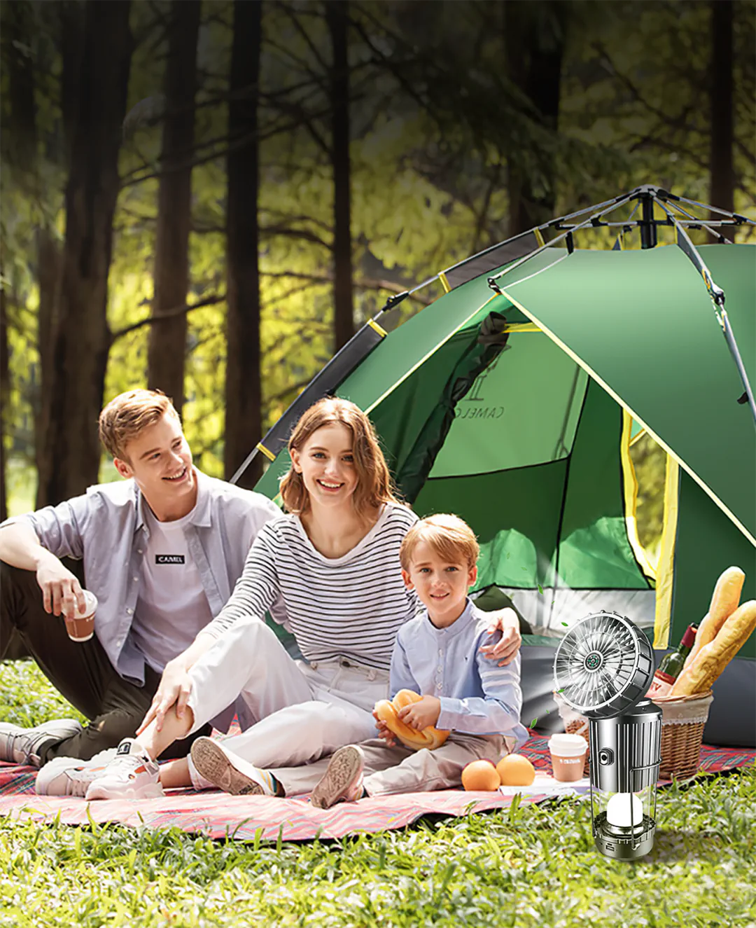 5-In-1 Portable LED Camping Lantern With Fan