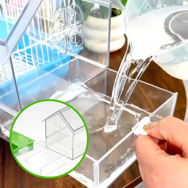 Pull-Out External Parrot Feeder