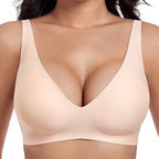 💗LAST DAY SALE 50% OFF⚡50K+ SOLD💕 Jelly Wireless Womens Comfortable Wireless Bras Push Up Bralettes Seamless Tshirts Bras Deep V Everyday Bras