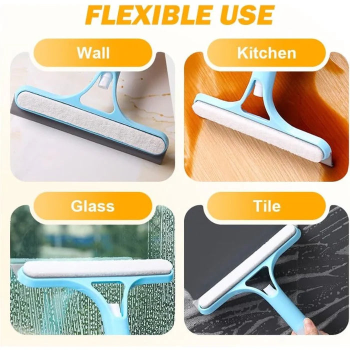 Spray-Scrub-Squeegee All-in-One — Streak-Free Glass in One Swipe