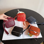 Square Leather Mini Card Wallet Coin Pursec