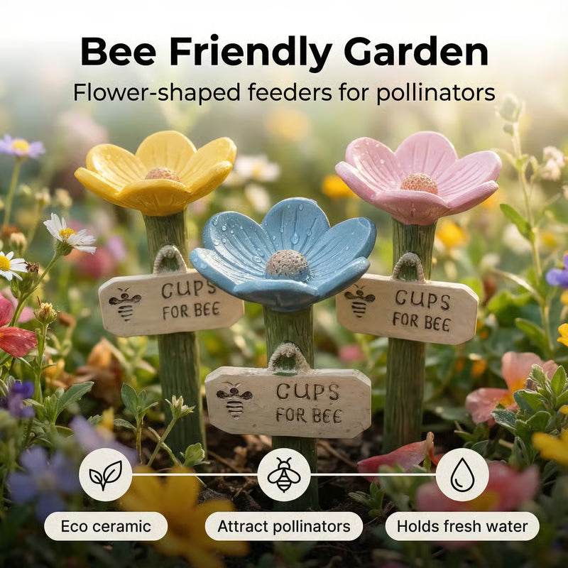 Flower-Shaped Bee Watering Station