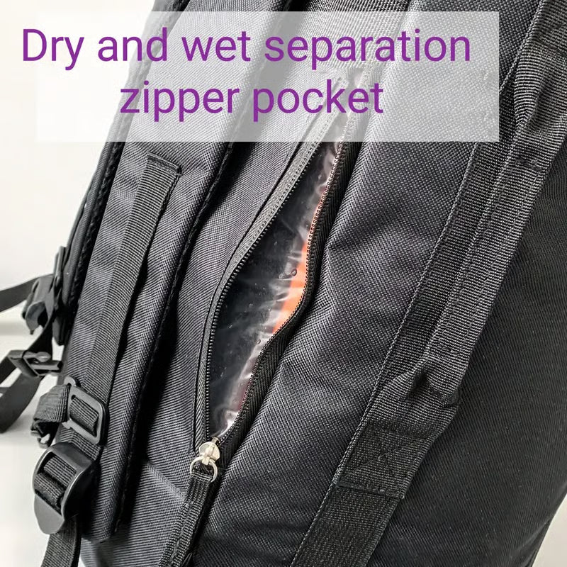 Large Capacity Foldable Backpack Black Green Travel Bag For Men Women - Adjustable Strap, Laptop Compartment - Hand Wash Only