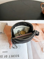 Square Leather Mini Card Wallet Coin Pursec