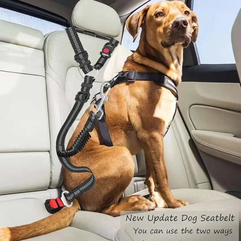 Pet Seatbelts – Car Headrest Restraint, Adjustable Safety Leads