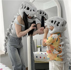 Dinosaur Skeleton Plush Costume Wearable Soft Fossil Outfit for Kids & Adults