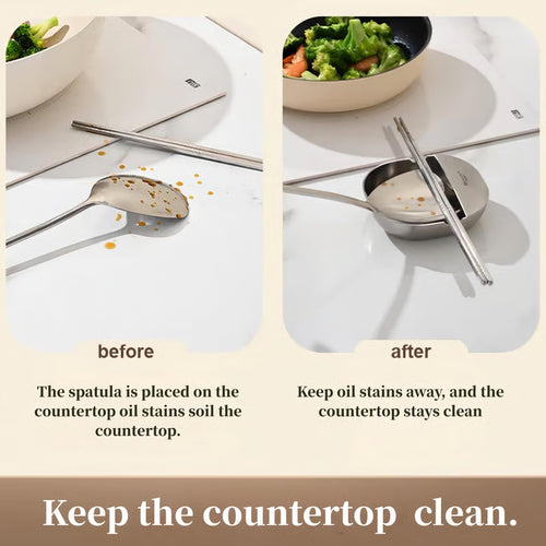 304 Stainless Steel Spoon Rest & Multipurpose Kitchen Utensil Holder