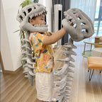 Dinosaur Skeleton Plush Costume Wearable Soft Fossil Outfit for Kids & Adults