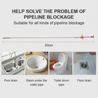 Unclog Kitchen Sinks Fast! Drain Cleaning Hook, Targets Blockages Precisely