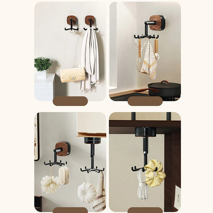360° Rotating Duty Hooks Kitchen Utensil Holder