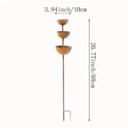 3-Tier Rustic Metal Bird Feeder & Drinker Stake